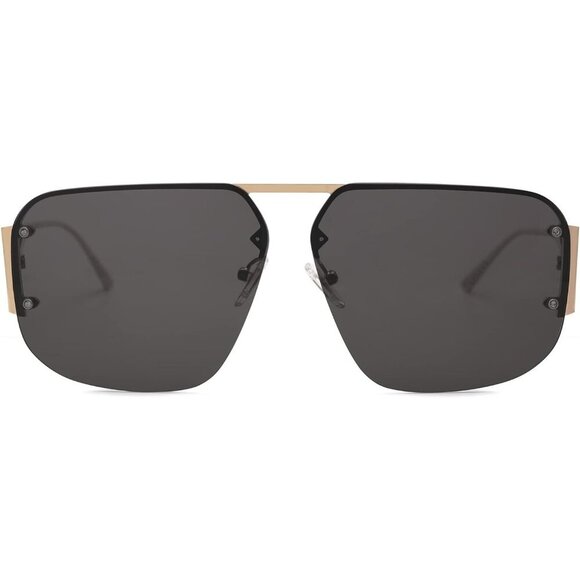 Accessories - Trendy Aviator Sunglasses Mens Womens Retro Metal Rimless Gold Frame Shades